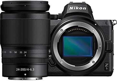 Nikon Z5 Mirrorless Full Frame Camera Body with 24-200mm f/4-6.3 VR Lens Kit FX-Format 4K UHD Bundle with Deco Gear Photography Backpack + Photo Video LED Light + 64GB Card + Software and Accessories in Saudi Arabia