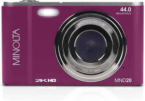 Minolta MND20-BK 44 MP / 2.7K Ultra HD Digital Camera Black Bundle with Lexar 64GB High-Performance 800x UHS-I SDHC Memory Card BLUE Series in Saudi Arabia