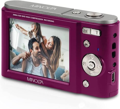 Minolta MND20-BK 44 MP / 2.7K Ultra HD Digital Camera Black Bundle with Lexar 64GB High-Performance 800x UHS-I SDHC Memory Card BLUE Series in Saudi Arabia