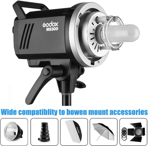 Godox Studio Flash Kit for Photography, 600W Studio Strobe Light Set with Bowens Mount, 2.4G X System MS300 Monolights, Flash Trigger, Softbox, Tripod Stands, Reflector Storage Bag, Umbrella in Kuwait