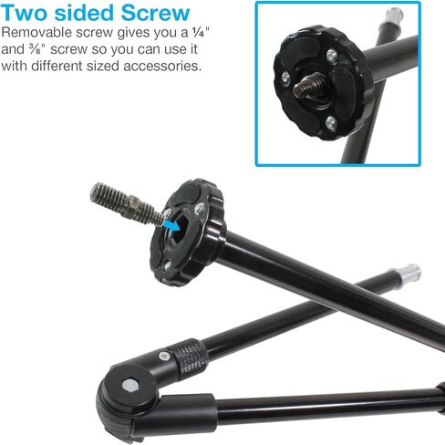 LS Photography 3 Section Single Articulated Arm Camera Mount Bracket with 5/8" & 1/4" Stud for Photo and Video Studio, LGG705 in Kuwait