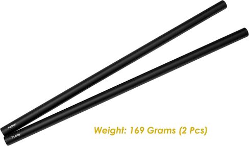 Fotasy (2 Pcs) 40cm (16 Inch) 15mm Rods for 15mm Rail Rod Support Systems, fits 15mm Mattebox, Follow Focus Shoulder Pads Rod Monitor Mount Rod Clamp Base, M12 Threads in Kuwait
