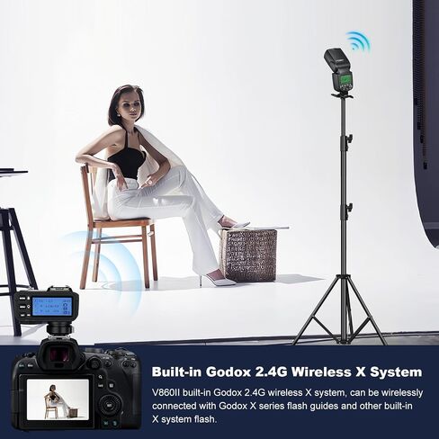Godox V860II-N I-TTL GN60 2.4G High-Speed Sync 1/8000s Li-ion Battery Camera Flash Speedlite Speedlight Compatible for Nikon Cameras with 15x17cm Softbox & Filter & USB LED in Saudi Arabia