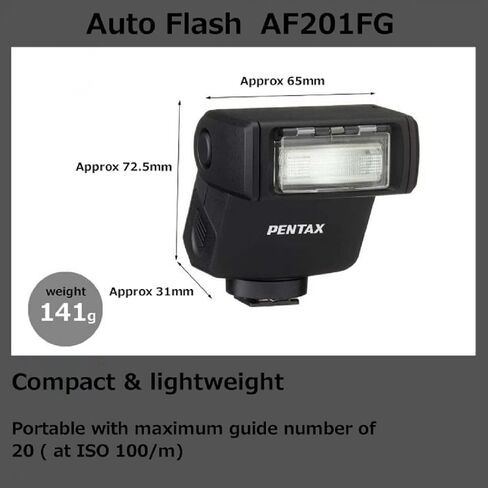 Pentax AF201FG Flash (Black) Dustproof & Weather-Resistant P-TTL Auto Flash Guide Number 20 in Saudi Arabia