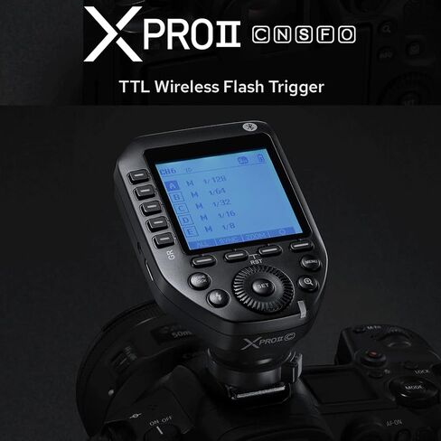 Godox XProII-F XProII F TTL Wireless Flash Trigger for Fujifilm, Support 1/8000s HSS, TTL Autoflash, Manual Flash, TCM Function, 5 Delicated Group Button, Large LCD Display, Smart APP Control in Saudi Arabia