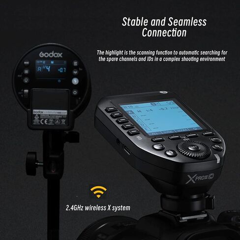 Godox XProII-F XProII F TTL Wireless Flash Trigger for Fujifilm, Support 1/8000s HSS, TTL Autoflash, Manual Flash, TCM Function, 5 Delicated Group Button, Large LCD Display, Smart APP Control in Saudi Arabia