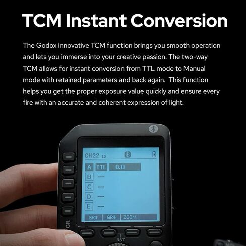 Godox XProII-F XProII F TTL Wireless Flash Trigger for Fujifilm, Support 1/8000s HSS, TTL Autoflash, Manual Flash, TCM Function, 5 Delicated Group Button, Large LCD Display, Smart APP Control in Saudi Arabia