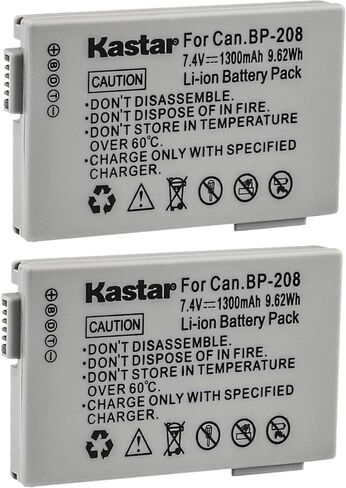Kastar BP-208 Battery (2-Pack) for Canon DC10 DC19 DC20 DC21 DC22 DC40 DC50 DC51 DC95 DC100 DC200/201/210/211 DC220/230 Elura 100 FVM300 IXY DVS1 MVX1Si/430/450/460 Optura S1 VIXIA HR10 in Saudi Arabia