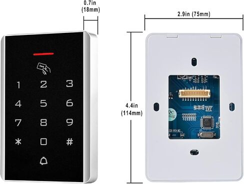 Door Access Control Keypad, 125KHz Proximity ID Card Access Control System, Support 1000 Users Door Access Control, Stand-Alone Keypad + 5PCS Keychains for Entry Access Controller Gate Opener in Saudi Arabia