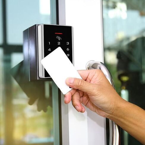 Door Access Control Keypad, 125KHz Proximity ID Card Access Control System, Support 1000 Users Door Access Control, Stand-Alone Keypad + 5PCS Keychains for Entry Access Controller Gate Opener in Saudi Arabia
