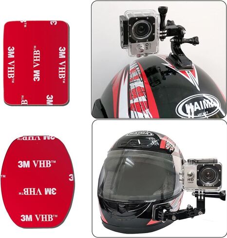 VIIMAKE 8 قطع 3M لاصقة لقاعدة خوذة GoPro المنحنية المسطحة، مجموعة استبدال الأشرطة اللاصقة مزدوجة الجانب لـ GoPro Hero 10، 9، 8، 7،6، كاميرا الحركة، Dashcams (وسادات تثبيت منحنية ومسطحة) in Kuwait