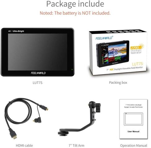 FEELWORLD LUT7 7" 3D LUT Monitor 2200nits Touch Screen Field Monitor Full HD 1920x1200 IPS 4K HDMI Input Output DSLR Monitor in Kuwait