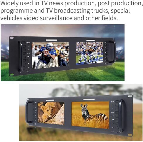 FEELWORLD D71 Plus-H Dual 7 Inch 3RU Broadcast Rack Mount Monitor with Waveform LUT IPS 1920x1200 HD LCD Screen HDMI AV Input and Output in Saudi Arabia