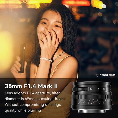 7artisans 35mm F1.4 Mark II APS-C Manual Focus Fixed Lens Large Aperture for Canon EOS-M Mount M1 M2 M3 M5 M6 M10 M50 M100 in Saudi Arabia