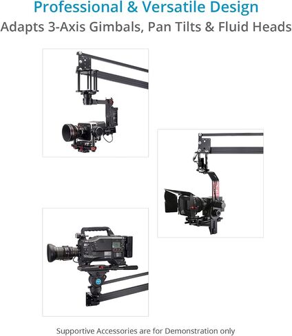 رافعة ذراعية بطول 9 أقدام من PROAIM مع حامل ورأس Jr. Pan Tilt لكاميرا الفيديو DSLR وGimbal. حركات عمومية/إمالة دقيقة وسلسة. آمن وخفيف للاستخدام في الهواء الطلق، ويوفر لقطة واسعة وثابتة للرافعة/اللقطة الجوية + حقيبة (P-9-JS-JRPP) in Kuwait