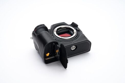 BMAOLLONGB Z8 Camera Case, Handmade Genuine Real Leather Half Camera Case Bag Cover for Nikon Z8 Camera Bottom Opening Version + Hand Strap (Black) in Saudi Arabia