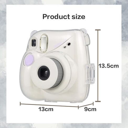 MUZIRI KINOKOO Protective Case Compatible with Fuji Instax Mini 7+ / Mini 7 Plus Instant Camera - PU Leather Case with Adjustable Shoulder Strap - Brown in Kuwait