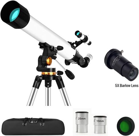 YXCKG AZ Astronomy Telescopes, 70mm Night Vision Scope Getting Started Stargazing Telescope, Telescopes for Adults, Magnification Eyepieces, Beginners Gifts (Size : Set E) in Kuwait
