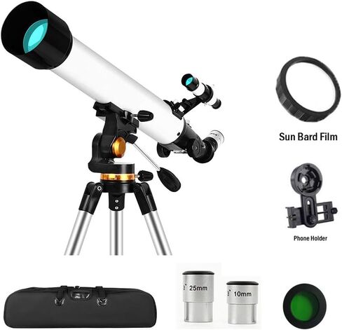 YXCKG AZ Astronomy Telescopes, 70mm Night Vision Scope Getting Started Stargazing Telescope, Telescopes for Adults, Magnification Eyepieces, Beginners Gifts (Size : Set E) in Kuwait