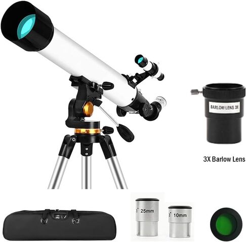 YXCKG AZ Astronomy Telescopes, 70mm Night Vision Scope Getting Started Stargazing Telescope, Telescopes for Adults, Magnification Eyepieces, Beginners Gifts (Size : Set E) in Kuwait