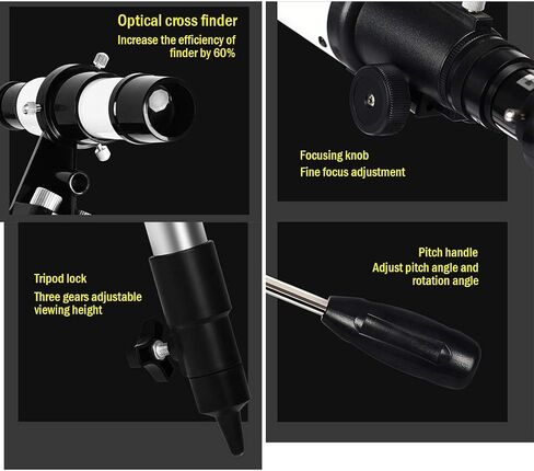 YXCKG AZ Astronomy Telescopes, 70mm Night Vision Scope Getting Started Stargazing Telescope, Telescopes for Adults, Magnification Eyepieces, Beginners Gifts (Size : Set E) in Kuwait