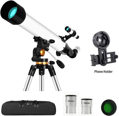 YXCKG AZ Astronomy Telescopes, 70mm Night Vision Scope Getting Started Stargazing Telescope, Telescopes for Adults, Magnification Eyepieces, Beginners Gifts (Size : Set E) in Kuwait