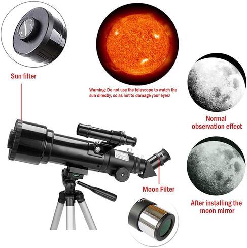 20X-500X Telescope, Astronomy Telescope for Beginners, Kids Telescope Tripod and Backpack, Beat Gift for Kids Adults, Watching The Scenery and Night Sky in Saudi Arabia
