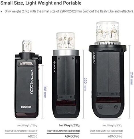 Godox Flash Strobe AD400 Pro AD400Pro All-in-One Outdoor Studio Monolight 400W Photographic Lighting for Canon Sony Nikon Fuji Olympus Panasonic Camera TTL 2.4G HSS GN72-30W LED Modeling Lamp in Saudi Arabia
