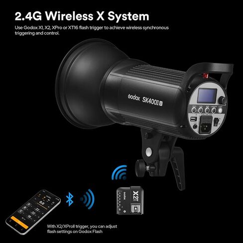 غودوكس SK400II-V (تحديث جديد 2023) 400 واط بوينز ماونت ستوديو التصوير 5600±200K ضوء وامض مدمج 2.4G لاسلكي X مع مصباح نمذجة LED بوينز ماونت فلاش للتصوير الفوتوغرافي in Saudi Arabia