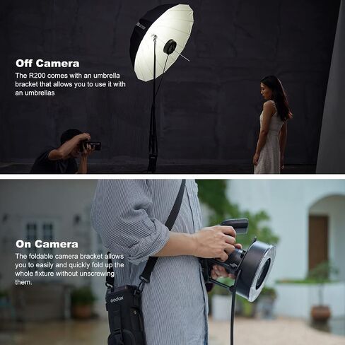 Godox R200 Ring Flash Head with Bag Compatible for AD200/AD200Pro Flash Strobe Speedlite Monolight, 200Ws High Power for Outdoor Portrait Shooting and Wedding Shooting in Kuwait
