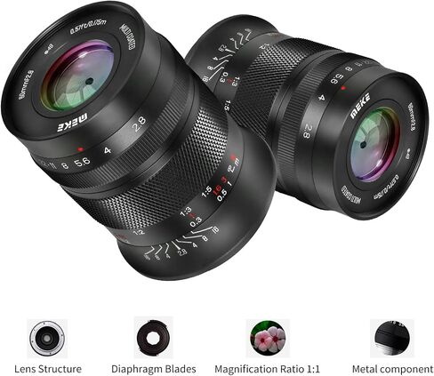 Meike 60mm f2.8 Large Aperture APS-C Macro Lenses Manual Focus Prime Fixed Lens Compatible with Olympus EM1 M5 M10 EP5 EPL3 PL5 Panasonic Lumix GM1 GM2 GX1 GX Mirrorless M4/3 Mount Cameras in Saudi Arabia
