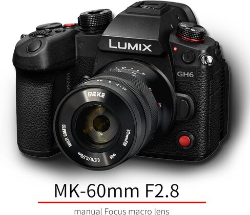 Meike 60mm f2.8 Large Aperture APS-C Macro Lenses Manual Focus Prime Fixed Lens Compatible with Olympus EM1 M5 M10 EP5 EPL3 PL5 Panasonic Lumix GM1 GM2 GX1 GX Mirrorless M4/3 Mount Cameras in Saudi Arabia