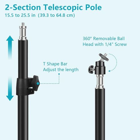Camera Desk Mount Stand, 12.4-20.8'' Adjustable Desktop C-Clamp Mounting Stand, Aluminum Tabletop Light Stand with 1/4'' Screw Tip for DSLR Camera, Photography Video Light, Live Streaming in Saudi Arabia