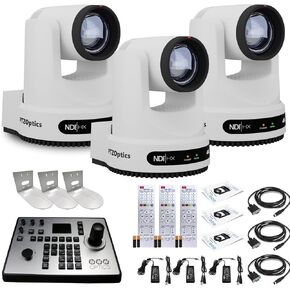 PTZOptics 3 x Move 4K SDI/HDMI/USB/IP PTZ Camera with 20x Optical Zoom (White) (PT20X-4K-WH-G3) PT-Joy-G4 Joystick Controller + 3 x Universal Wall Mount (White) in Kuwait