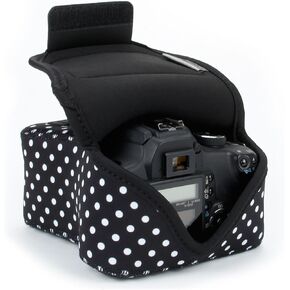 USA Gear DSLR Camera Case/SLR Camera Sleeve with Zippered Accessory Storage, Flexible Neoprene & Holster Belt Loop - Compatible with Canon, Nikon, Sony, Olympus, Pentax and Many More