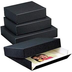 Lineco Archival 8x10 Print Storage Box, Drop Front Design, 8 1/2" x 10 1/2" x 1 1/2", Exterior Color: Black in Kuwait