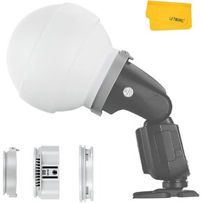 Godox ML-CD15 Diffusion Dome with 3 adapters, Flash Light Diffuser, Compatible for Godox V1 Series ML30 ML60 ML60BI AD200 AD200PRO AD300PRO AD400PRO V1S V1C V1N V1F V1O V860III-S TT685S TT660S in Saudi Arabia