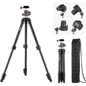 Andoer Q160SA Camera Tripod Complete Tripods with Panoramic Ballhead Bubble Level Adjustable Height Portable Travel Tripod for DSLR Digital Cameras Camcorder Compatible with Canon Nikon Sony in Kuwait