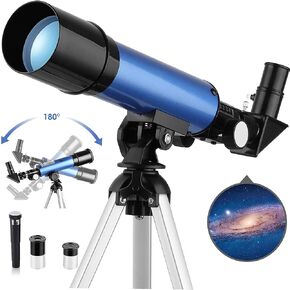 Telescope for Kids & Beginners, Portable Refractor Telescope 90x Magnification with Tabletop Tripod and Two Eyepieces, Best Gift for Kids to Explore Moon Space, View Wildlife, Watch Night-Sky in Saudi Arabia