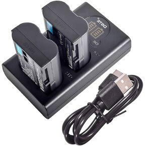 DSTE Replacement for 2X EN-EL15 + Dual LCD Battery Charger Compatible Nikon 1 V1 Z6 Z7 D500 D600 D780 D800 D850 D800E D810A D750 D7000 D7100 D610 D7200 with Type-C and Micro-USB Port in Saudi Arabia