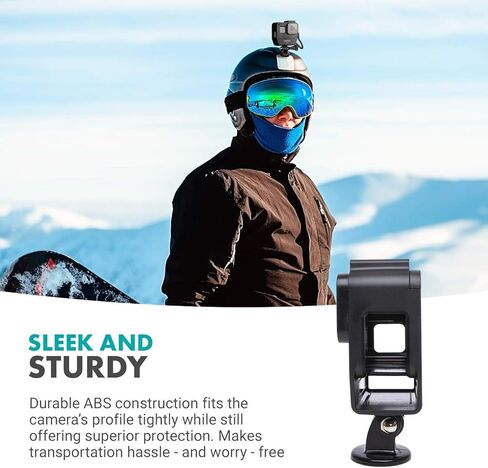 Movo GPR-5 Media Housing GoPro Case Compatible with GoPro Hero 5, GoPro Hero 6, GoPro Hero 7 - Features Cold Shoe Mount for Microphones or Lights - Action Camera Case for Use with GoPro Mic Adapter in Kuwait