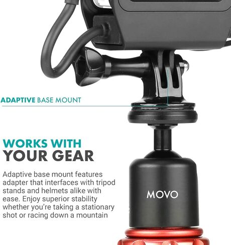Movo GPR-5 Media Housing GoPro Case Compatible with GoPro Hero 5, GoPro Hero 6, GoPro Hero 7 - Features Cold Shoe Mount for Microphones or Lights - Action Camera Case for Use with GoPro Mic Adapter in Kuwait