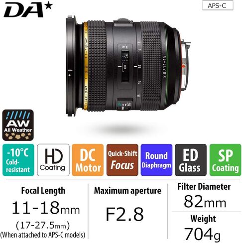 Pentax HD 16-50mm F2.8ED PLM AW Large-Aperture Standard Zoom Lens [High-Speed AF] [High-Performance HD Coating] [Dust-Proof/Weather-Resistant Construction] [Circular Diaphragm] (28030) in Kuwait