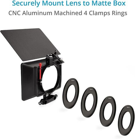 PROAIM MB-10 Lightweight Clip-On Camera Matte Box for 67mm-82mm, 114mm Lenses | Comes with 15mm Rod Adapter| for Run-Gun Shooting, Steadicam, Gimbal & Drone Use (MB-10-01) in Kuwait