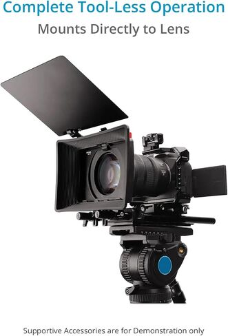 PROAIM MB-10 Lightweight Clip-On Camera Matte Box for 67mm-82mm, 114mm Lenses | Comes with 15mm Rod Adapter| for Run-Gun Shooting, Steadicam, Gimbal & Drone Use (MB-10-01) in Kuwait