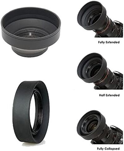 JJC Silicone 3 in 1 Lens Hood Black 77mm [JU1064] in Saudi Arabia