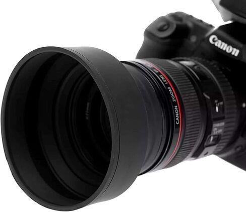 JJC Silicone 3 in 1 Lens Hood Black 77mm [JU1064] in Saudi Arabia