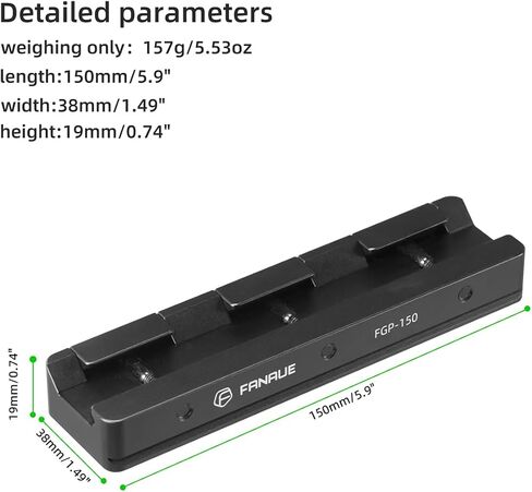 FANAUE Picatinny Arca Swiss Plate,Picatinny Rail to Arca Tripod Mount Adapter,Tripod Dovetail Adapter Mount,ompatibility with Any Arca-Swiss and Picatinny Rail in Saudi Arabia