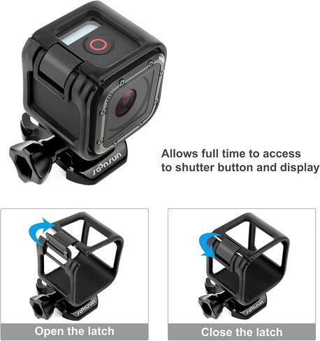جراب SOONSUN للإطار لكاميرا GoPro Hero 5 Session، Hero 4 Session، Hero Session كاميرات - يتضمن برغي تثبيت سريع الإصدار ومحول ثلاثي القوائم in Kuwait
