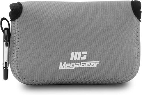 MegaGear Panasonic Lumix DMC-LX10 Ultra Light Neoprene Camera Case, with Carabiner - Gray - MG1030, PU Leather in Saudi Arabia
